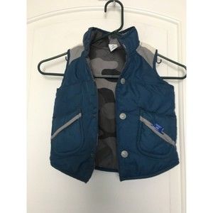 Oshkosh B'Gosh Puffer Vest Reversible Baby Boy Size 18 Months Multicolor